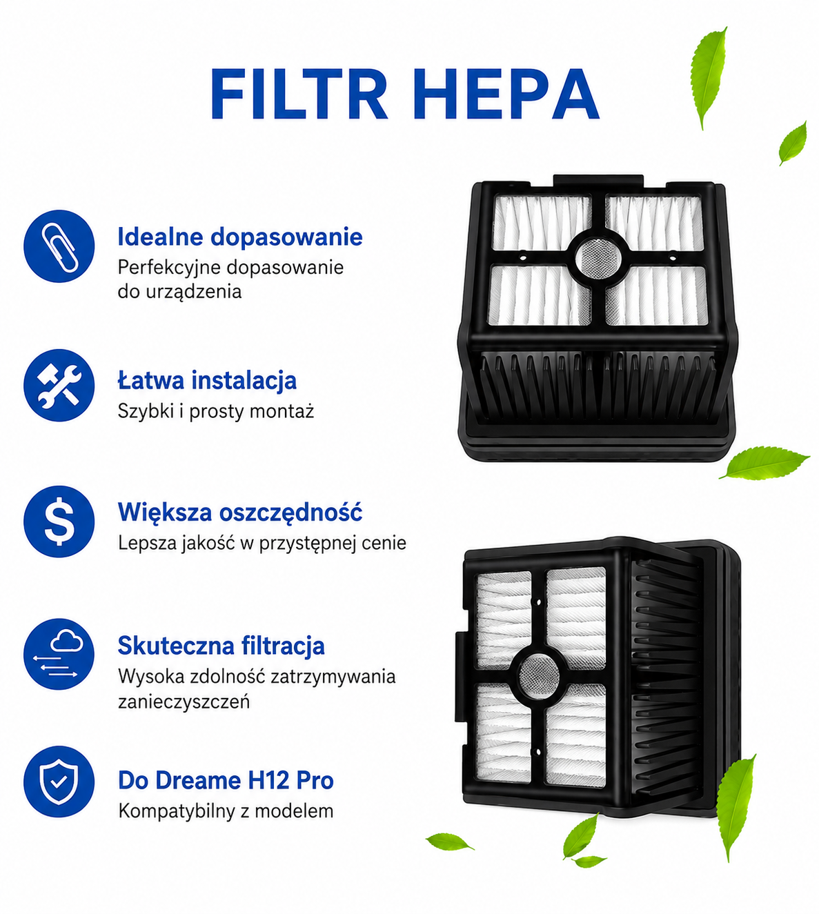 2X FILTR+ ROLLER DO Dreame H12 PRO H12 Plus H12 Dual M13 Beta - miniatura 3