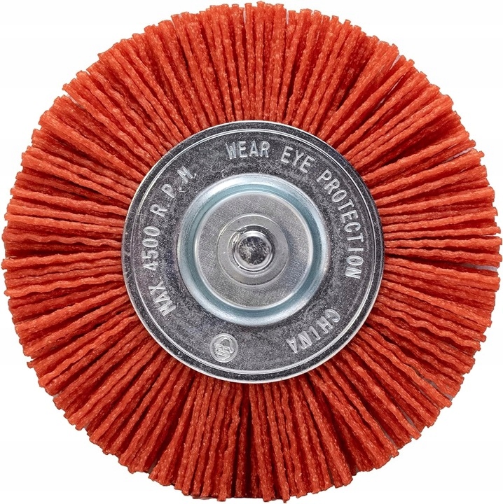 SZCZOTKA NA WIERTARKĘ NYLONOWA TARCZOWA DO DREWNA METAL 100mm ULTRA QUALITY 3