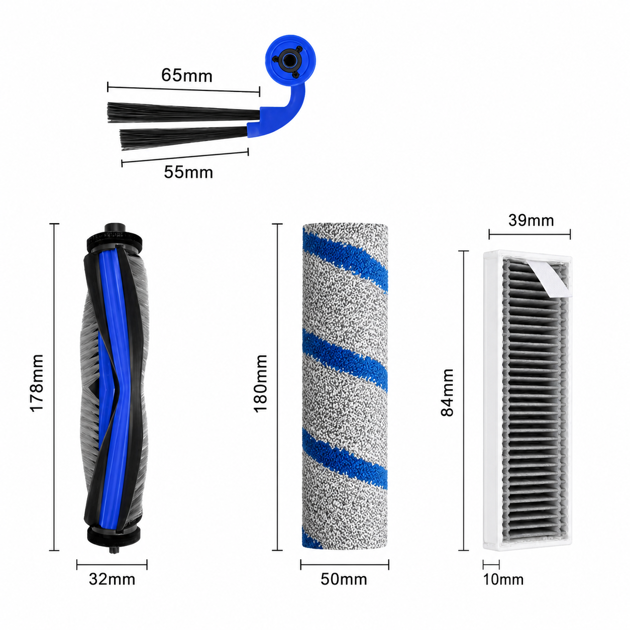 Zestaw szczotki filtry mop do ECOVACS DEEBOT X11 Pro OMNI X9 PRO T80S - miniatura 2