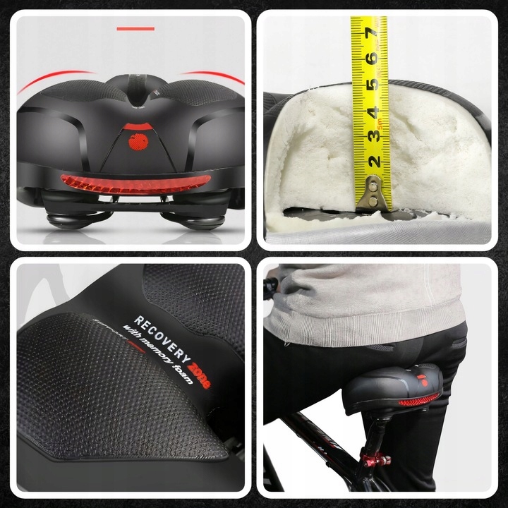 WYGODNE SIODEŁKO ROWEROWE MIĘKKIE DUŻE SZEROKIE MIEJSKIE SIODŁO NA ROWER 2