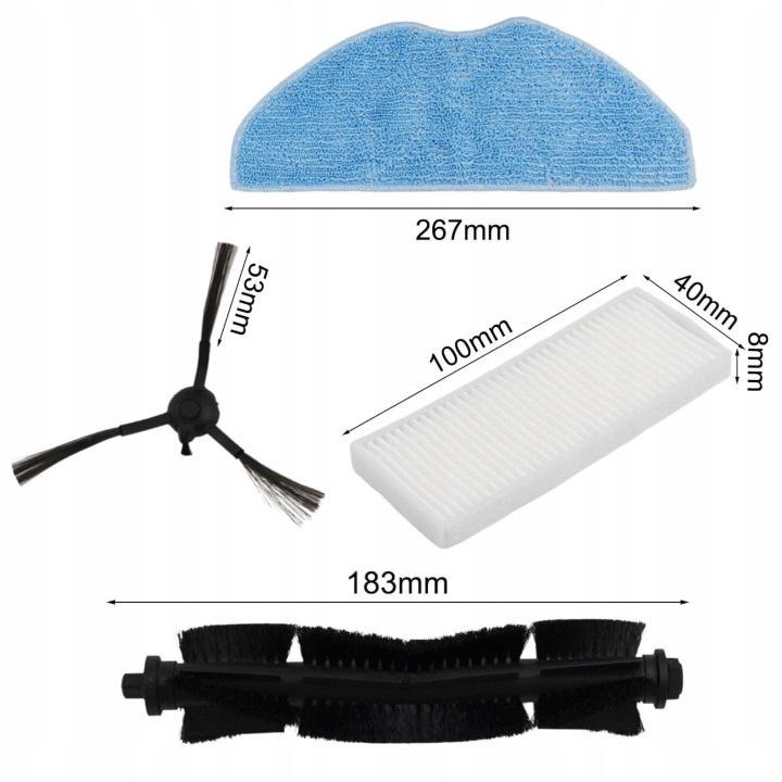 Zestaw filtry szczotki mopy do BEKO RoboSmart RS6500+ VRR80214VB VRR94314VB - miniatura 3