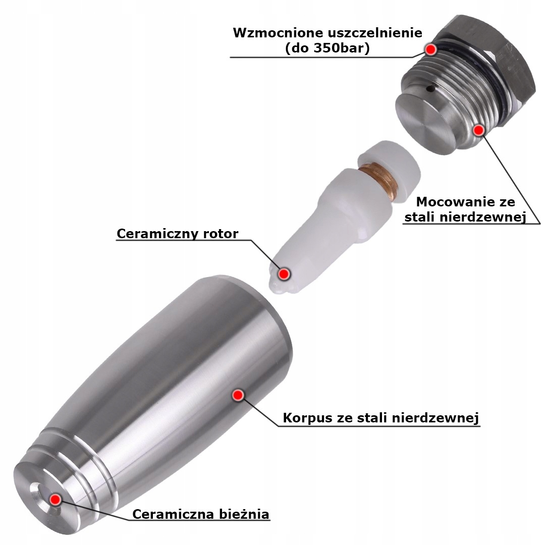 Turbodysza 350bar 060 dysza rotacyjna INOX M18 do myjki Karcher HD HDS 4