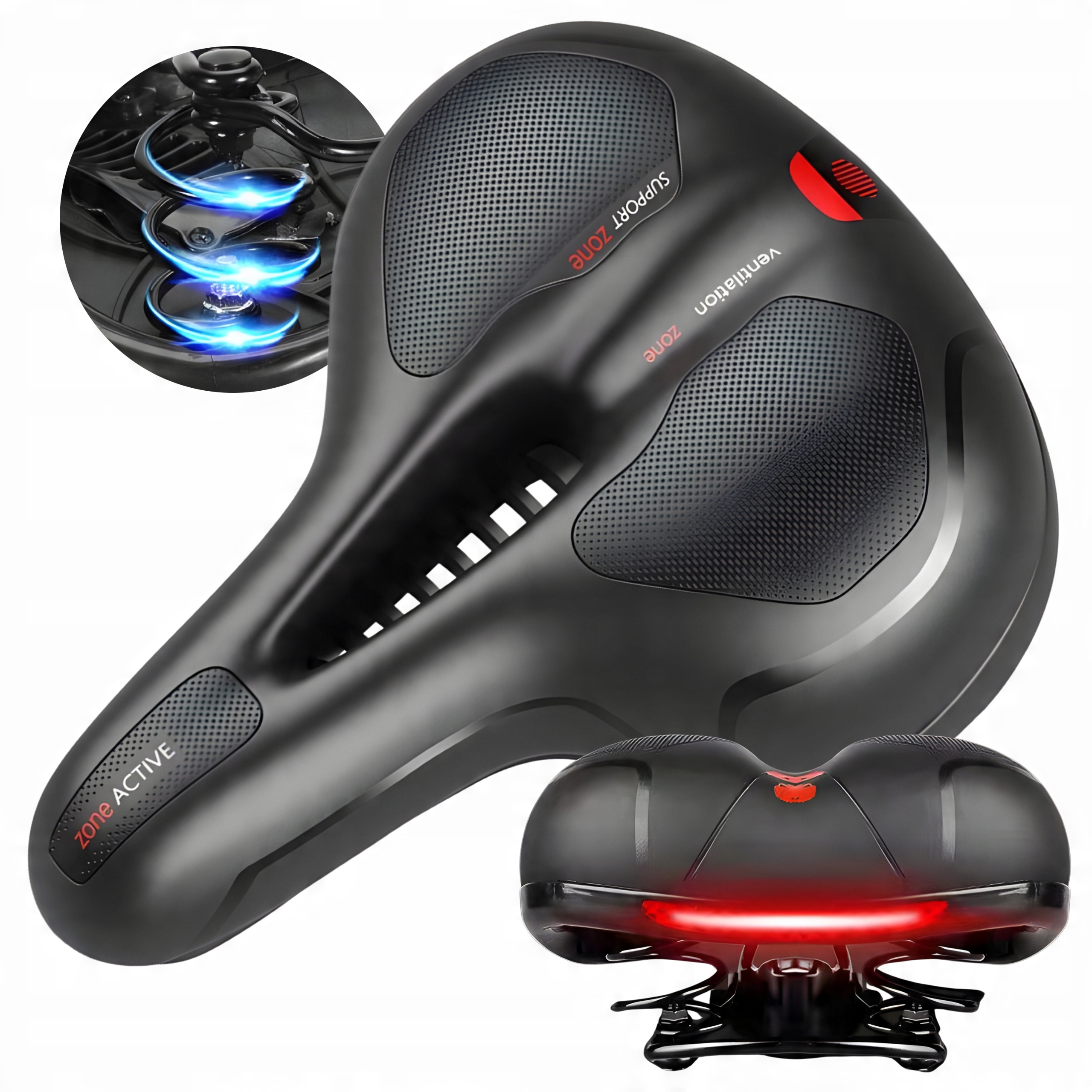 WYGODNE SIODEŁKO ROWEROWE MIĘKKIE DUŻE SZEROKIE MIEJSKIE SIODŁO NA ROWER 16