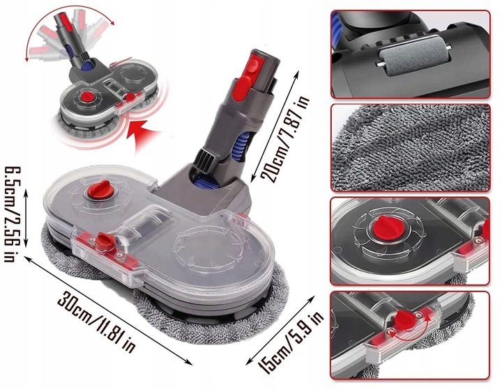 SZCZOTKA GŁOWICA TURBO MOPUJĄCA MOP ODKURZACZ DYSON V7 V8 V10 V11 V15 3