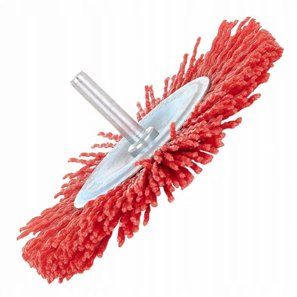 SZCZOTKA NA WIERTARKĘ NYLONOWA TARCZOWA DO DREWNA METAL 100mm ULTRA QUALITY 11