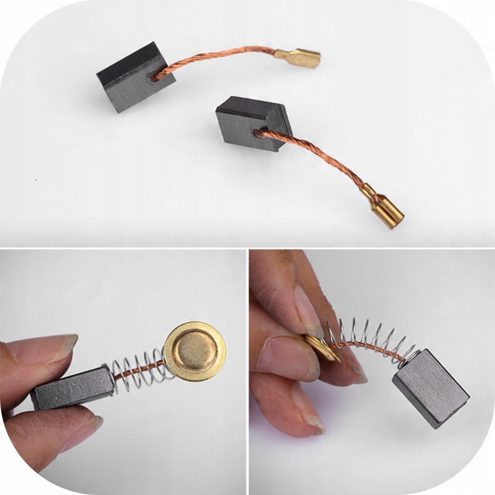 ZESTAW 10szt SZCZOTKI WĘGLOWE DO WIERTARKI SZLIFIERKI 6x9 6x10 7x11 16