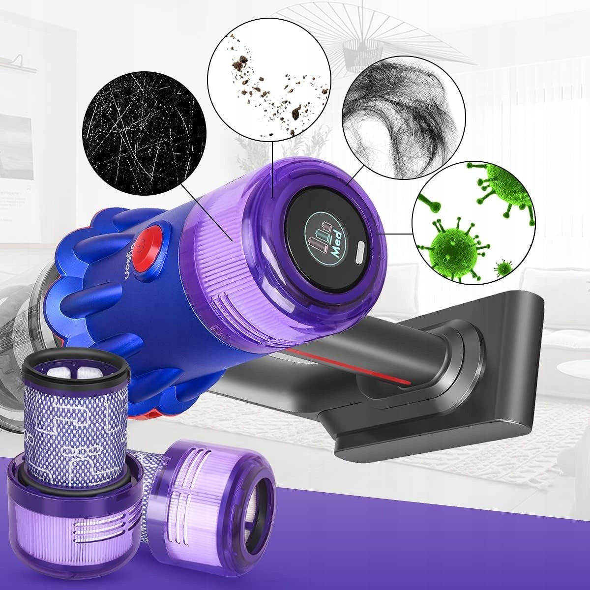 2x FILTR ZMYWALNY HEPA DO DYSON V12 ABSOLUTE DETECT SLIM TOTAL 971517-01