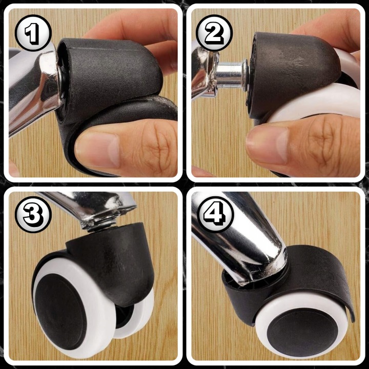 5X KÓŁKA DO FOTELA OBROTOWEGO KRZESŁA 48 MM M11 MOCNE GUMOWE KOMPLET - miniatura 4