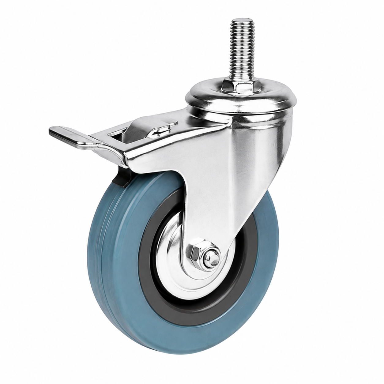 ZESTAW JEZDNY KÓŁKA OBROTOWE 140 kg GUMOWE KOŁA MEBLOWE HAMULEC 50 mm - miniatura 2