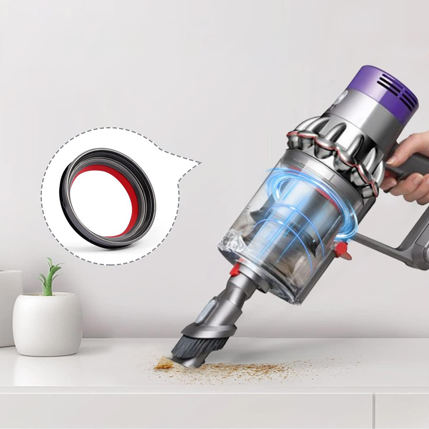 Uszczelka na pojemnik kurzu do Dyson V11 V15 SV14 SV15 + GRATIS 7