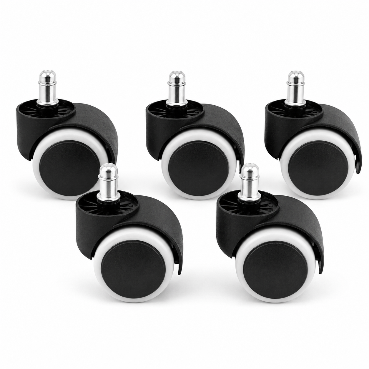 5X KÓŁKA DO FOTELA OBROTOWEGO KRZESŁA 48 MM M11 MOCNE GUMOWE KOMPLET