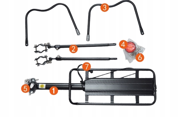 BAGAŻNIK ROWEROWY ALUMINIUM MOCNY TYLNY UNIWERSALNY 50KG NA ROWER 10