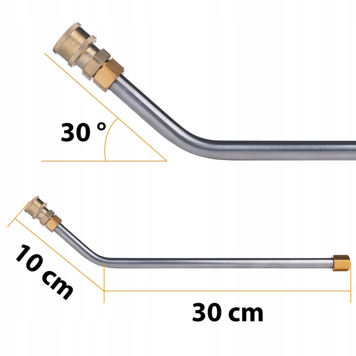 ZESTAW KOMPLET 7 LANC PRZEDŁUŻKA DO KARCHER LANCA 2,6M 1/4” ZAGIĘTA DYSZE 9