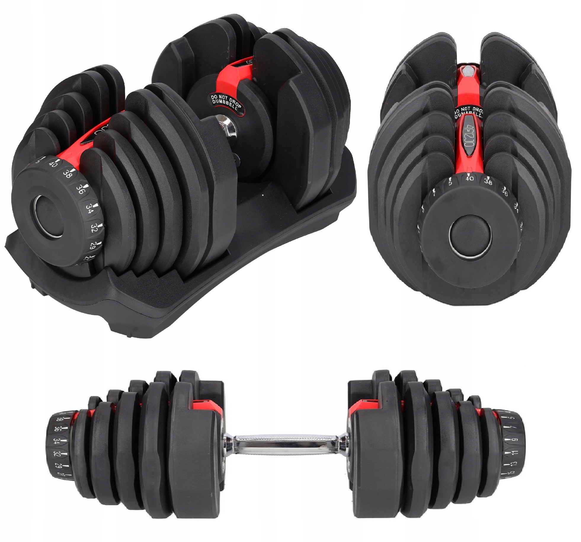 1x HANTEL REGULOWANY NOWOCZESNY SYSTEM REGULACJI HANTLA CIĘŻAR 5-40KG 9