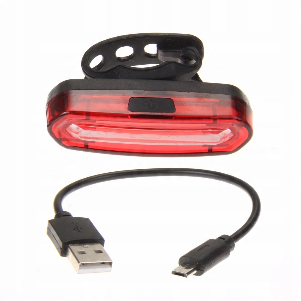 LAMPKA ROWEROWA TYLNA LAMPA NA ROWER AKUMULATOR TYŁ COB USB MOCNA 120LM ABS 15
