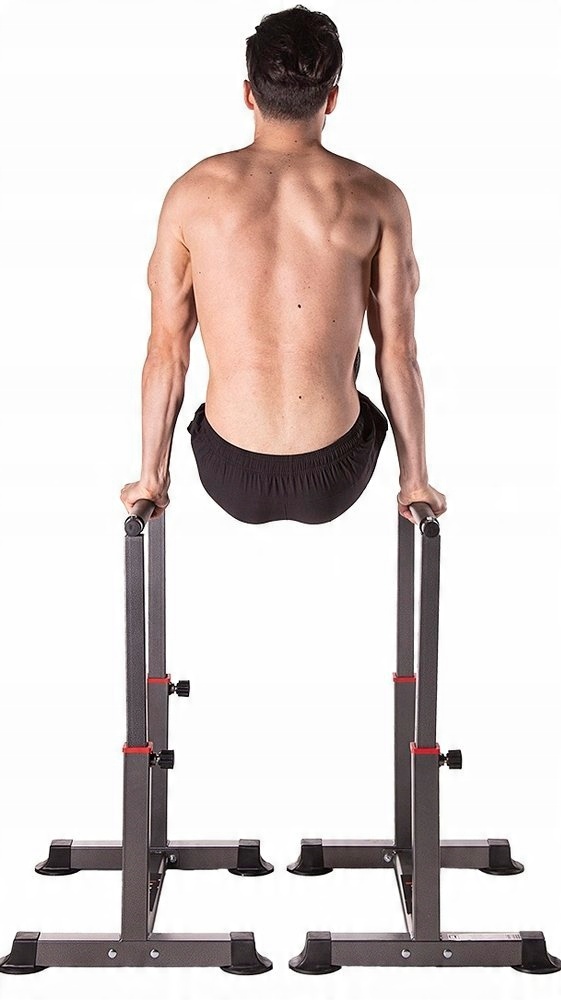 PORĘCZE TRENINGOWE WYSOKIE DO DIPÓW ĆWICZEŃ W DOMU TRENING POMPKI BICEPS AS