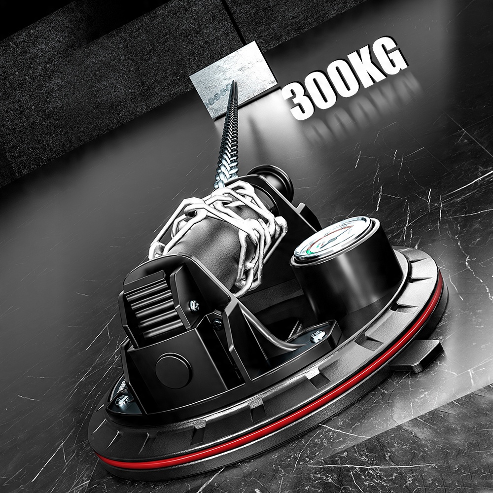 UCHWYT PRZYSSAWKA Z MANOMETR POMPKĄ DO GLAZURY PŁYTEK 300KG MECHANICZNA 11