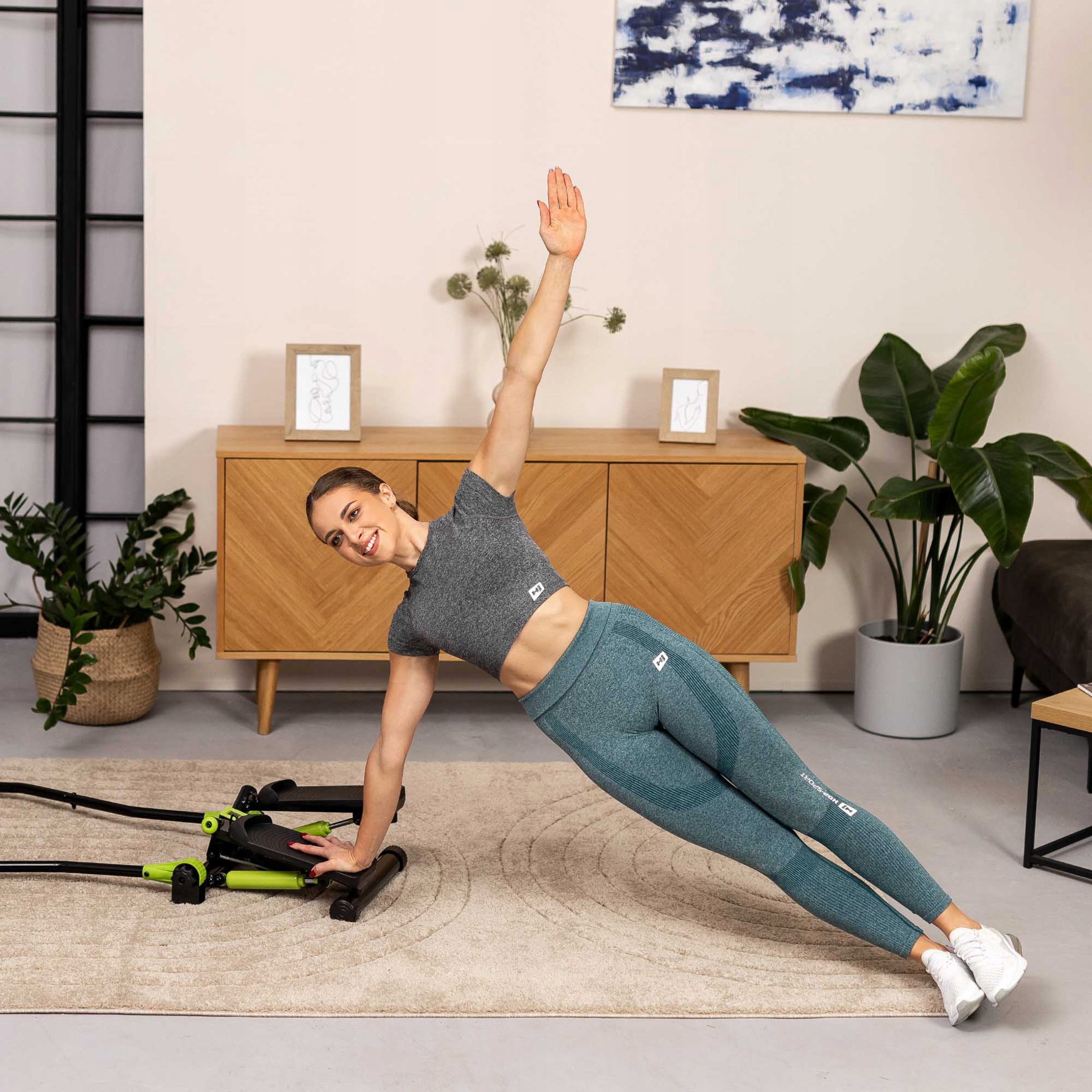 Stepper fitness do ćwiczeń schody z licznikiem kroków Steper treningowy 2w1 14