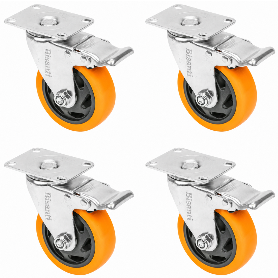 4X KÓŁKA TRANSPORTOWE MAGAZYNOWE KOŁA DO MEBLI OBROTOWE 100MM 460KG PVC