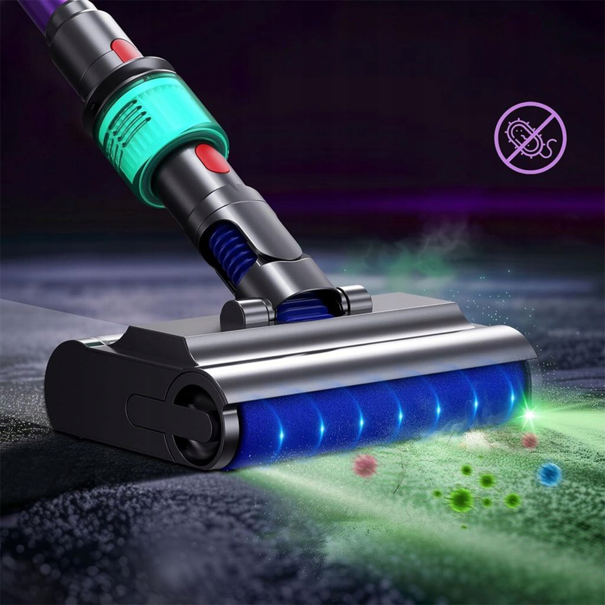 Mop Elektryczny Do Dyson V15 V7 V8 V10 V11 Z Led I Filtrem 2W1 - miniatura 7