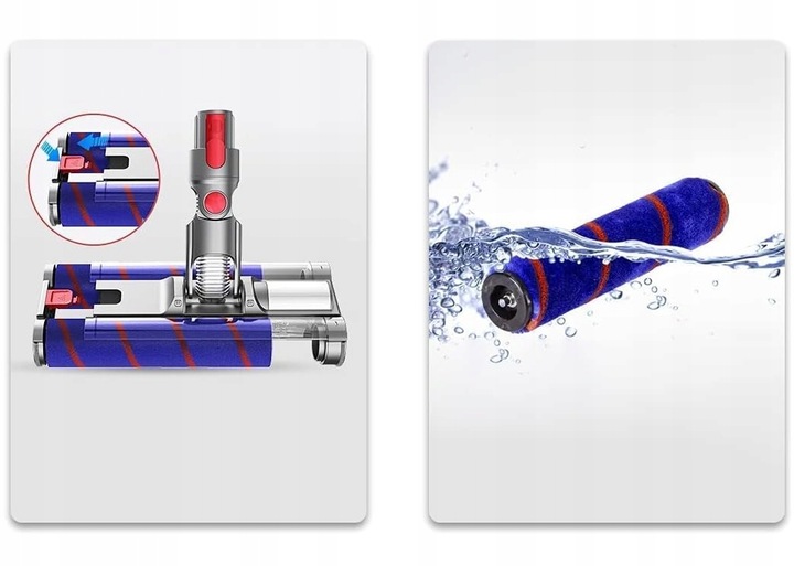 PODWÓJNA TURBO SZCZOTKA MIĘKKA ELEKTROSZCZOTKA DO DYSON V7 V8 V10 V11 V15 7
