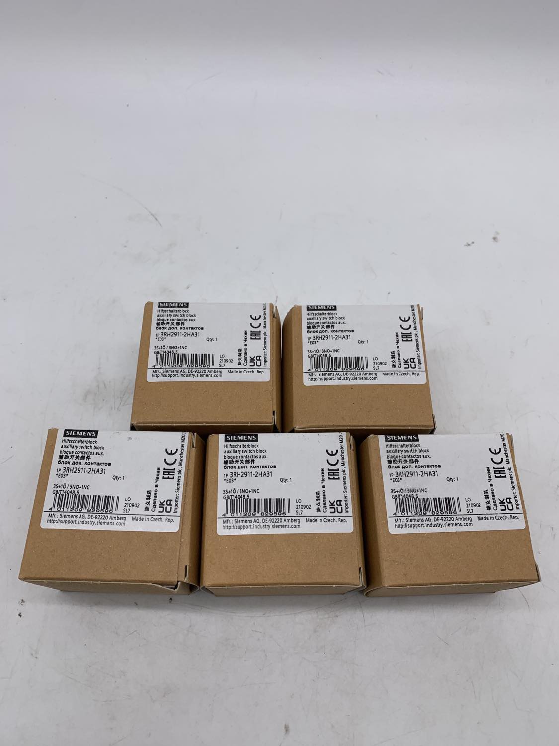 Siemens 3RH2911-2HA31 AUX. SWITCH 3NO+1NC FOR S00 SPRING — Schütze & Relais