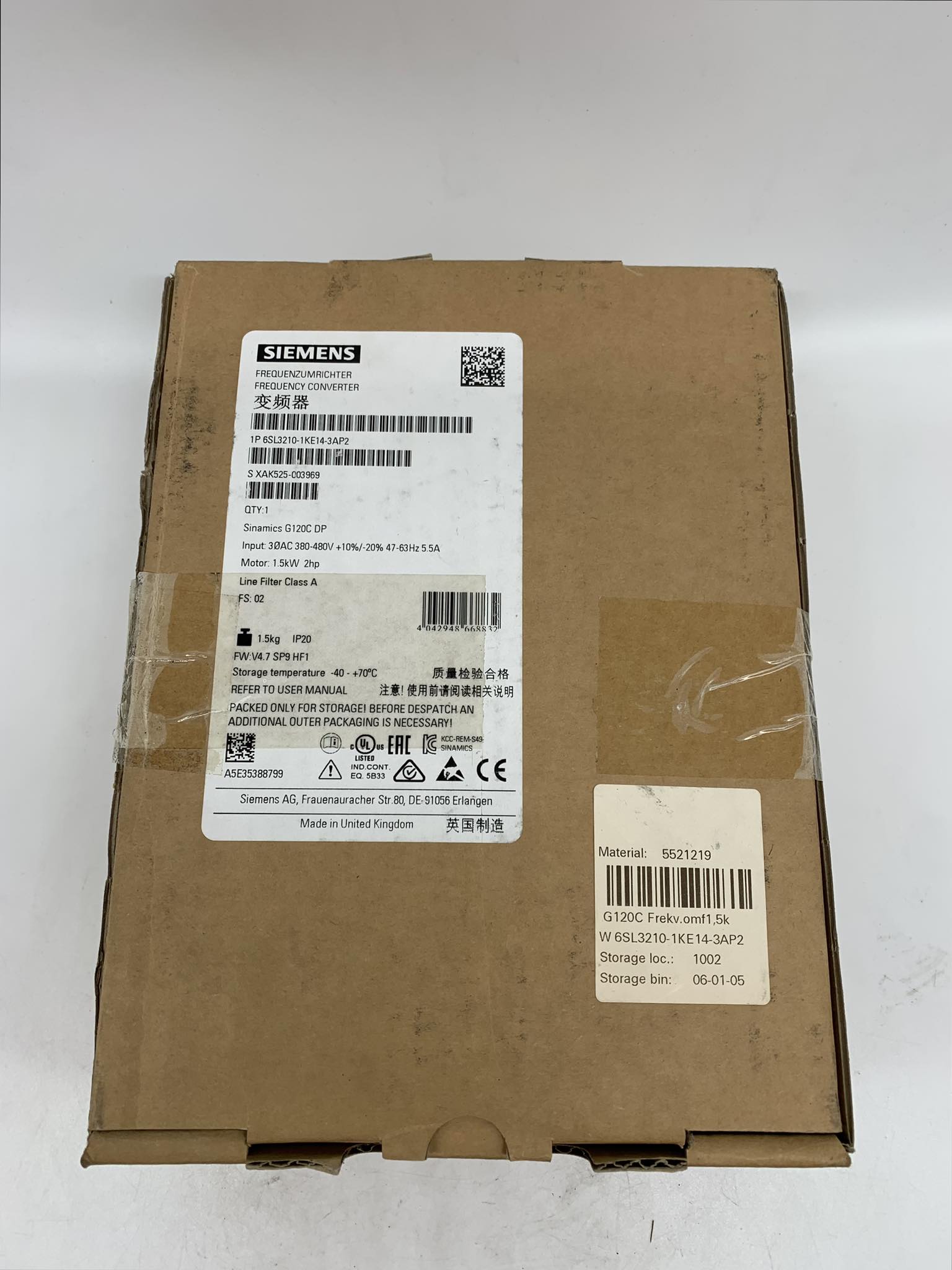 6SL3210-1KE14-3AP2 Siemens, VFDs & Frequency Converters