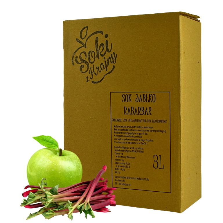 SOK JABŁKO-RABARBAR 92%-8% 3L RUBI JUICE NFC