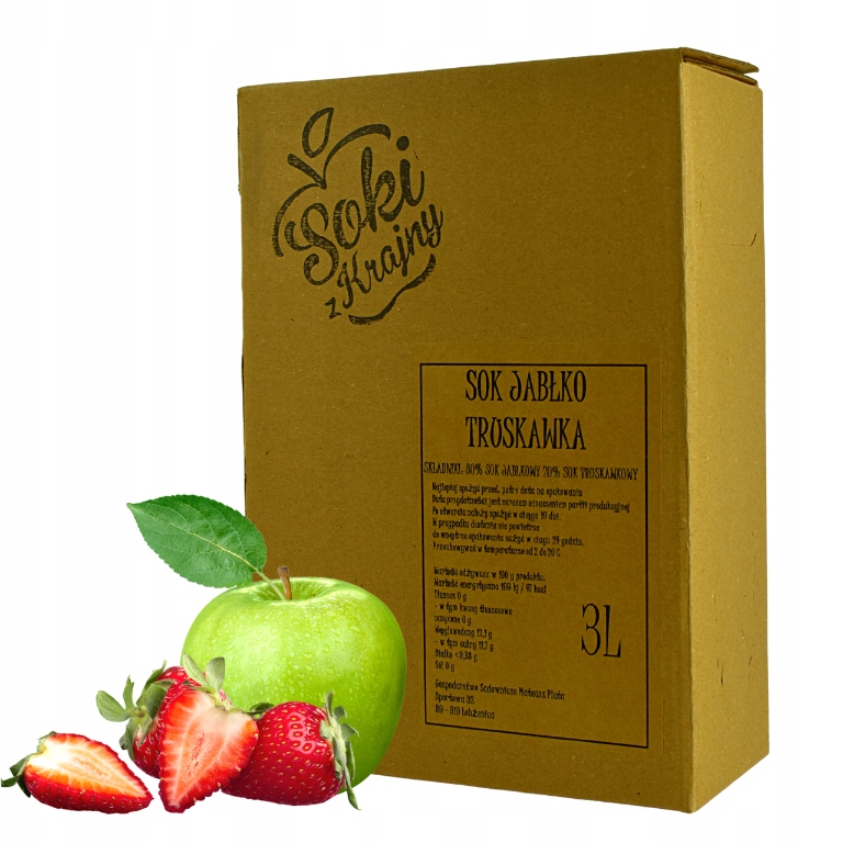 SOK JABŁKO-TRUSKAWKA 80%-20% 3L RUBI JUICE NFC