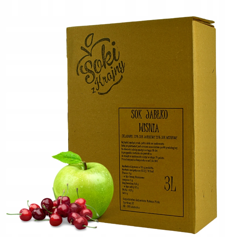 SOKI Z KRAJNY SOK JABŁKO-WIŚNIA 3L NFC