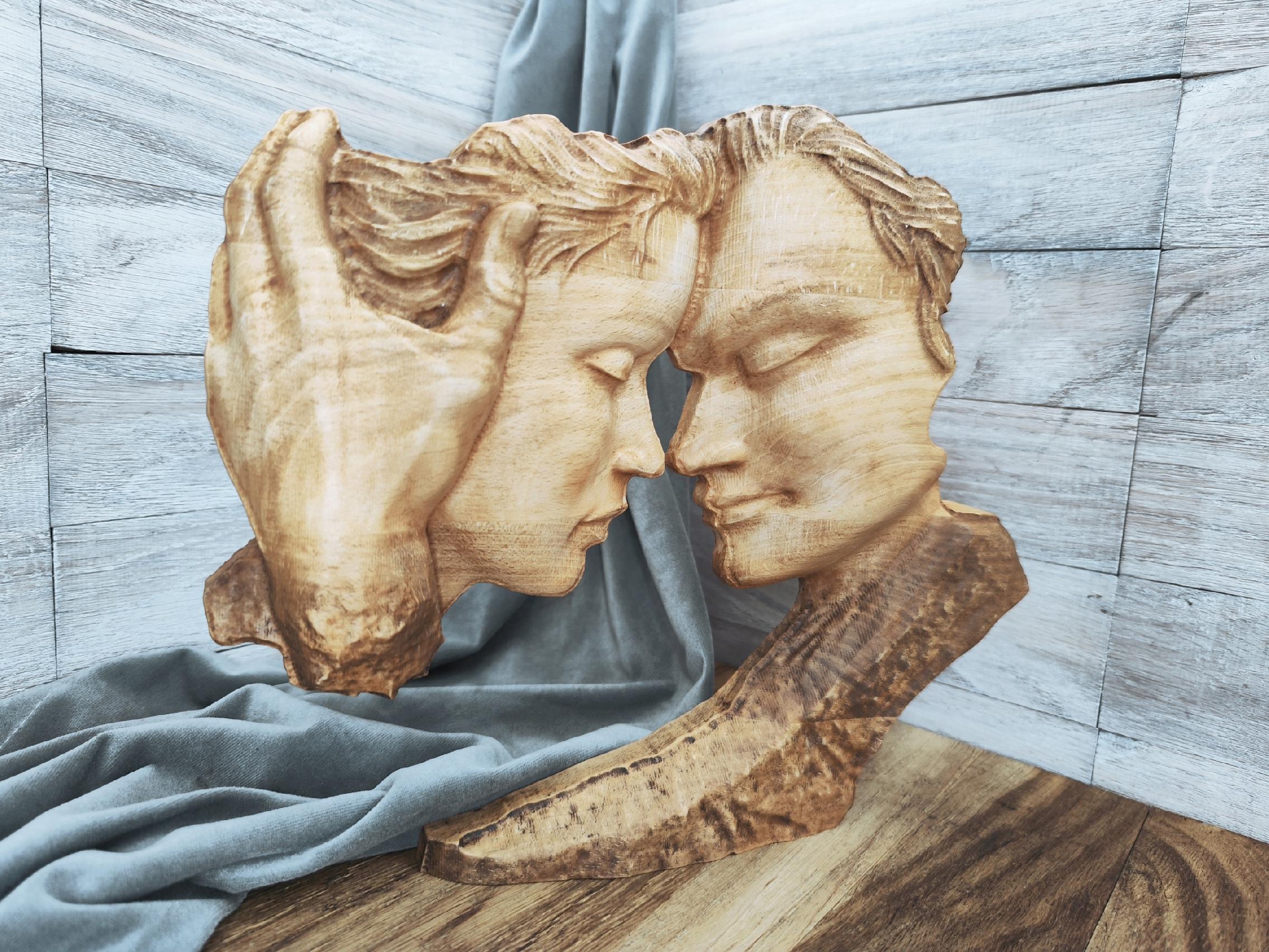 Obraz płaskorzeźba dwie głowy kobieta mężczyzna 80