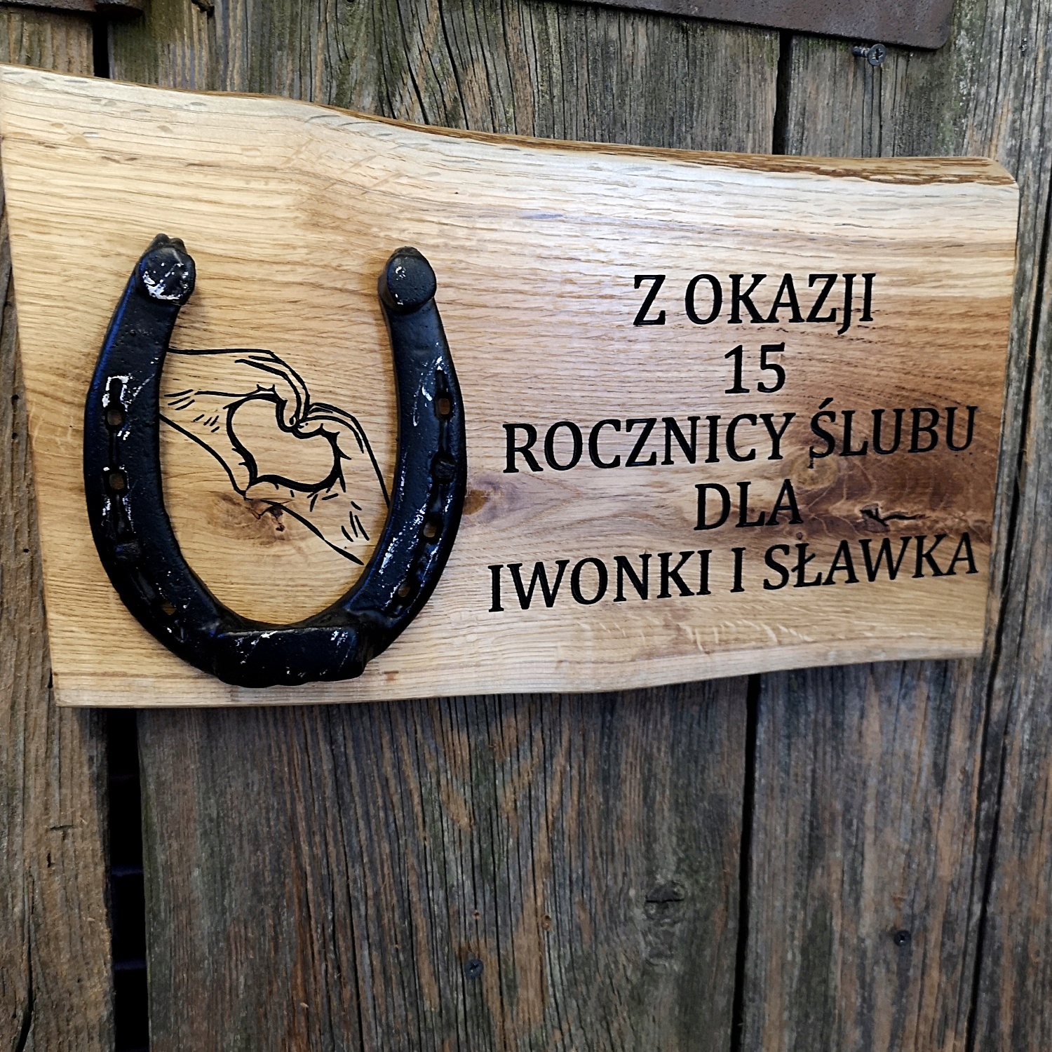 Prezent dla nowożeńców ślub podkowa na szczęście