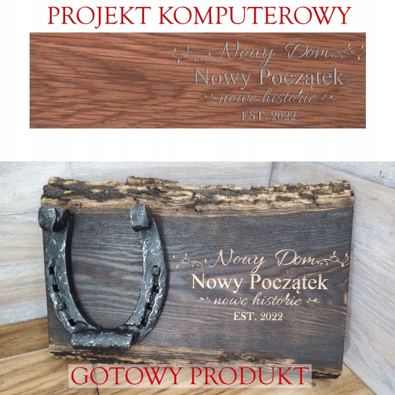 Deska z podkową na podziękowanie dla sołtysa wójta