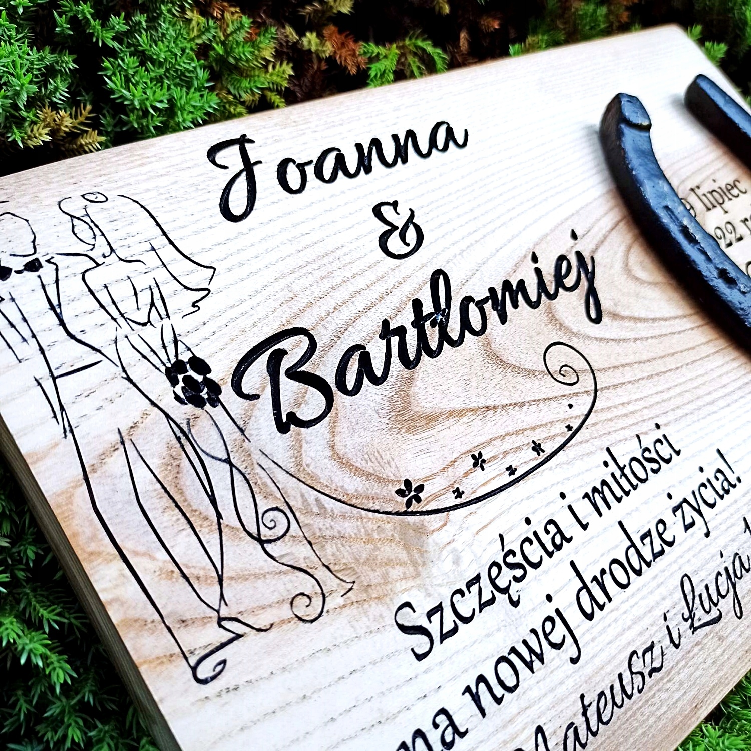 Prezent dla nowożeńców ślub podkowa na szczęście