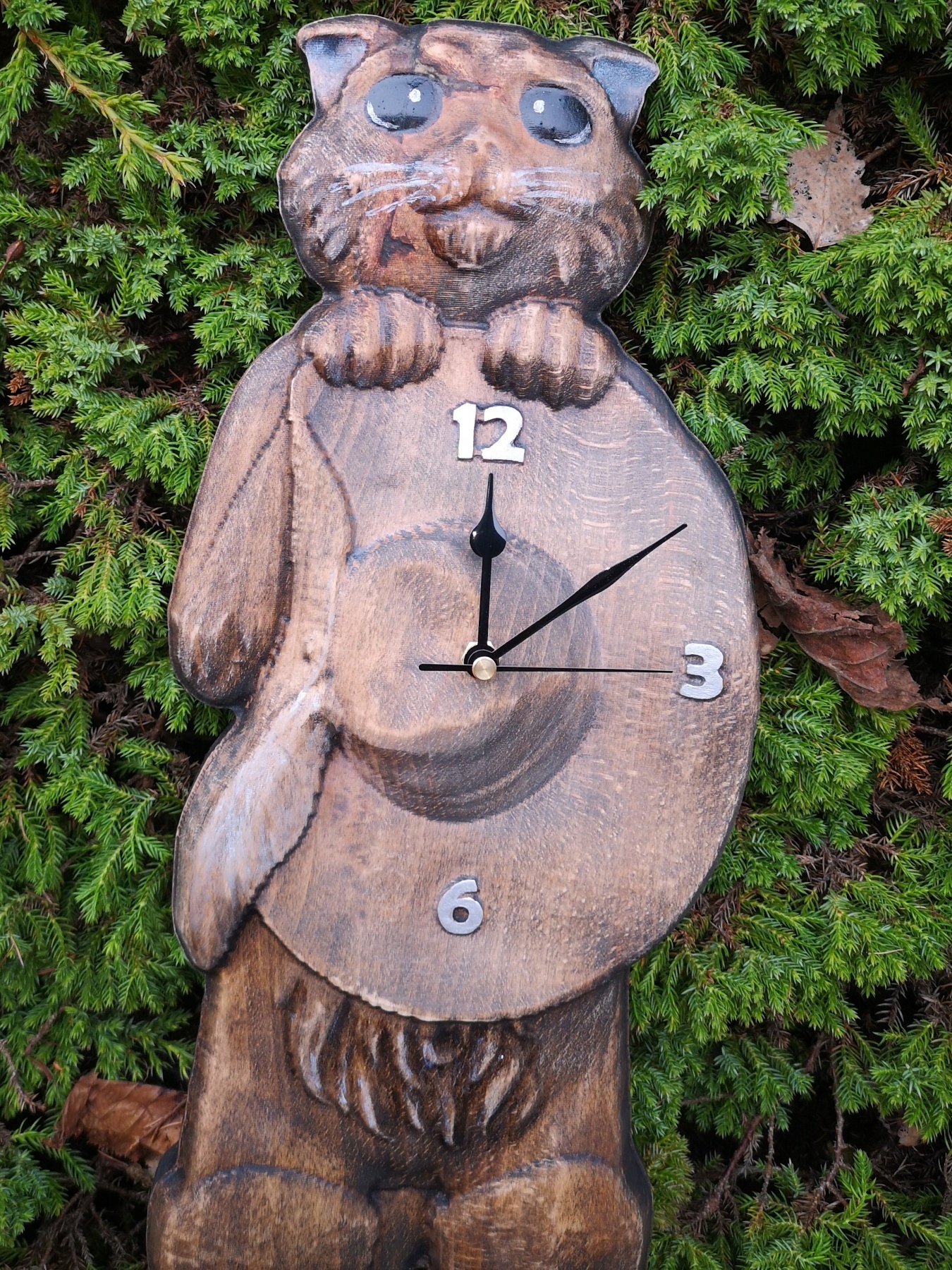 Kot w butach zegar 60cm do pokoju młodzieżowego