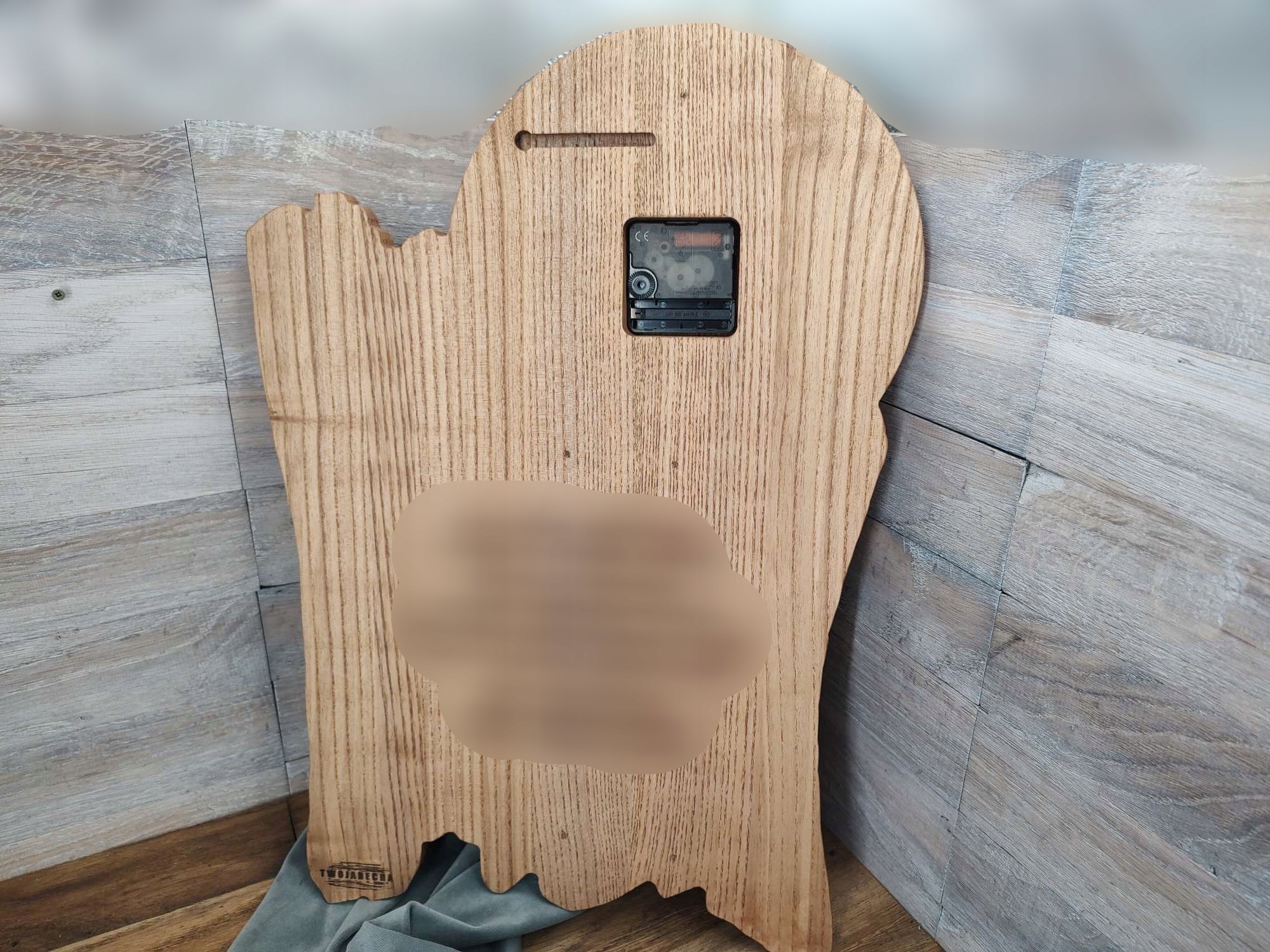 Zegar ścienny drewno z sową na tle księżyca motyw myśliwski 50cm na prezent