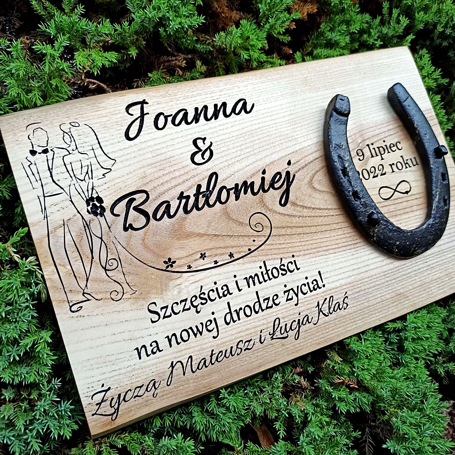 Prezent dla nowożeńców ślub podkowa na szczęście