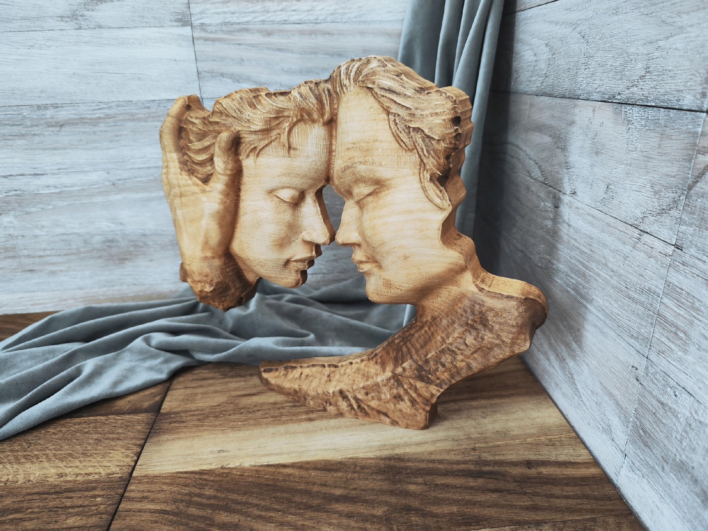 Obraz płaskorzeźba dwie głowy kobieta mężczyzna 80