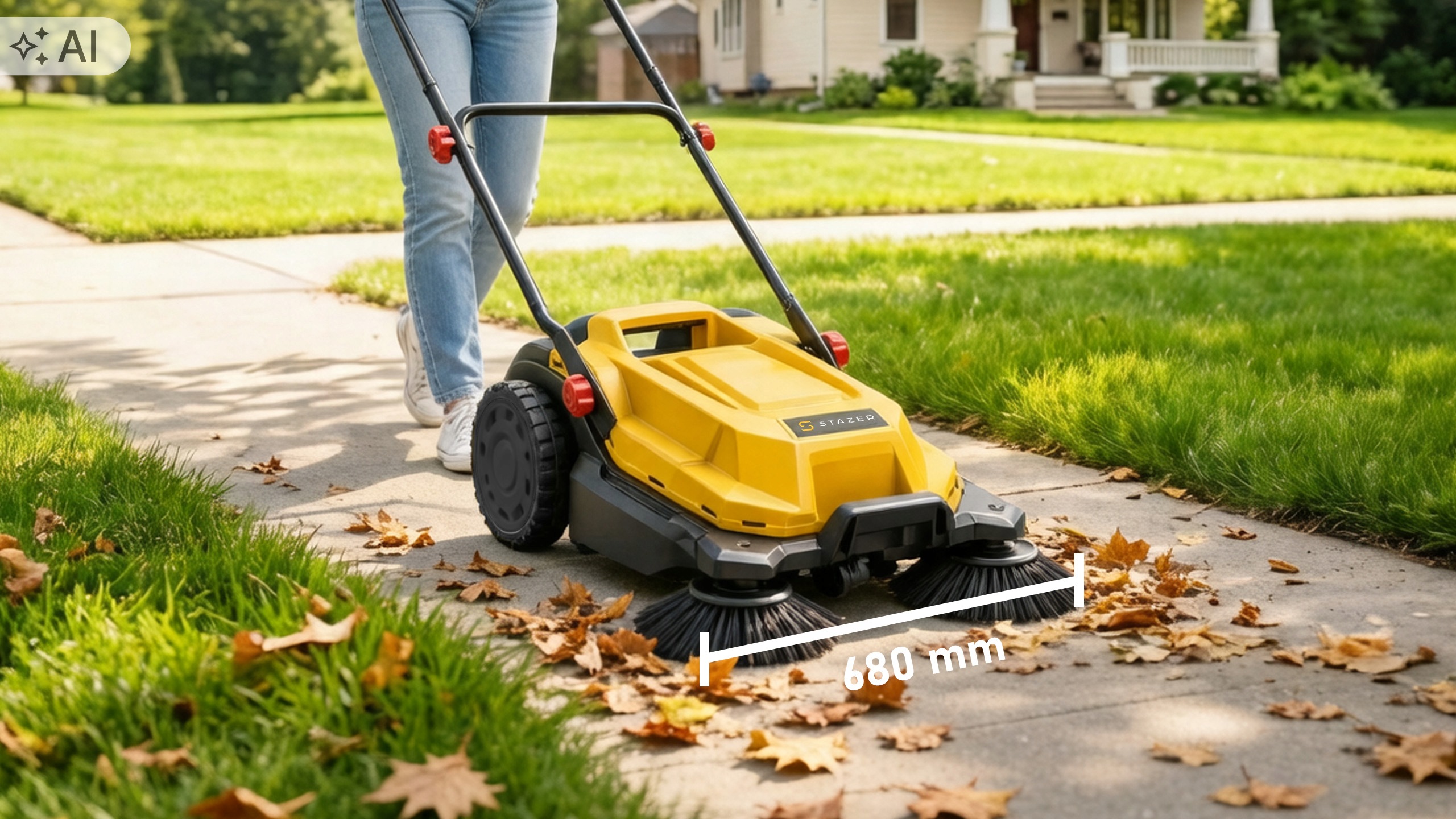 Szerokość robocza zamiatarki 68 cm
