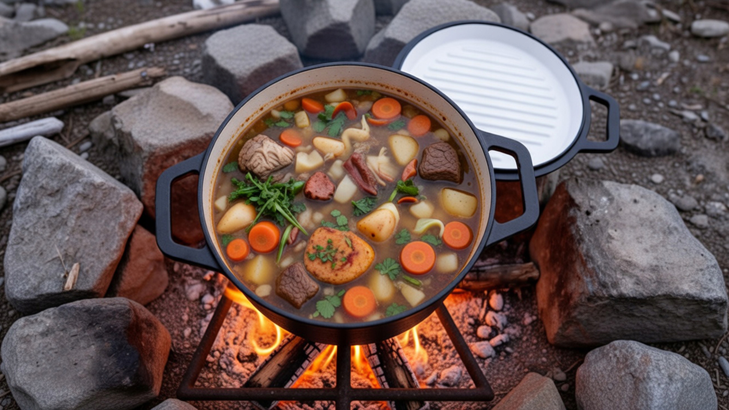 Kociołek żeliwny garnek myśliwski węgierski emaliowany patelnia na grill 8l