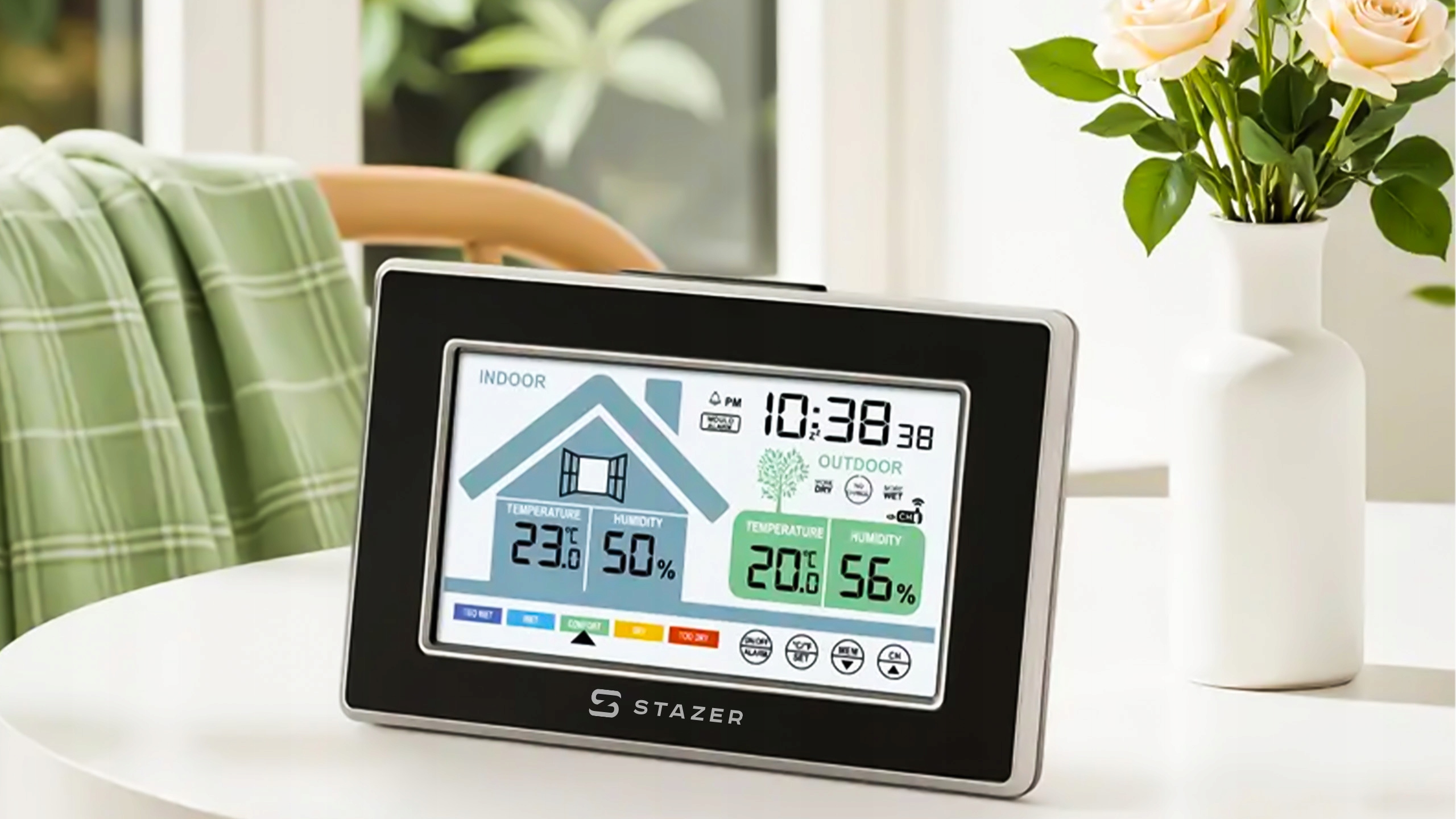 Stacja pogodowa pogody bezprzewodowa meteo termometr higrometr zegar LED