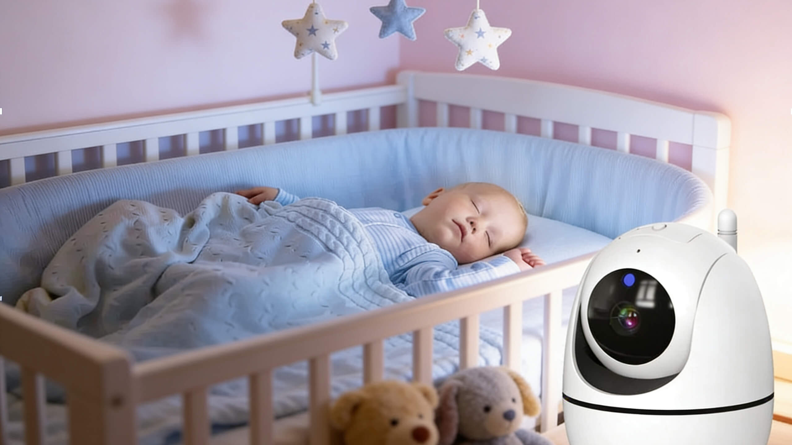 Niania elektroniczna z kamerą obrotową – baby monitor ekran LCD 5" HD
