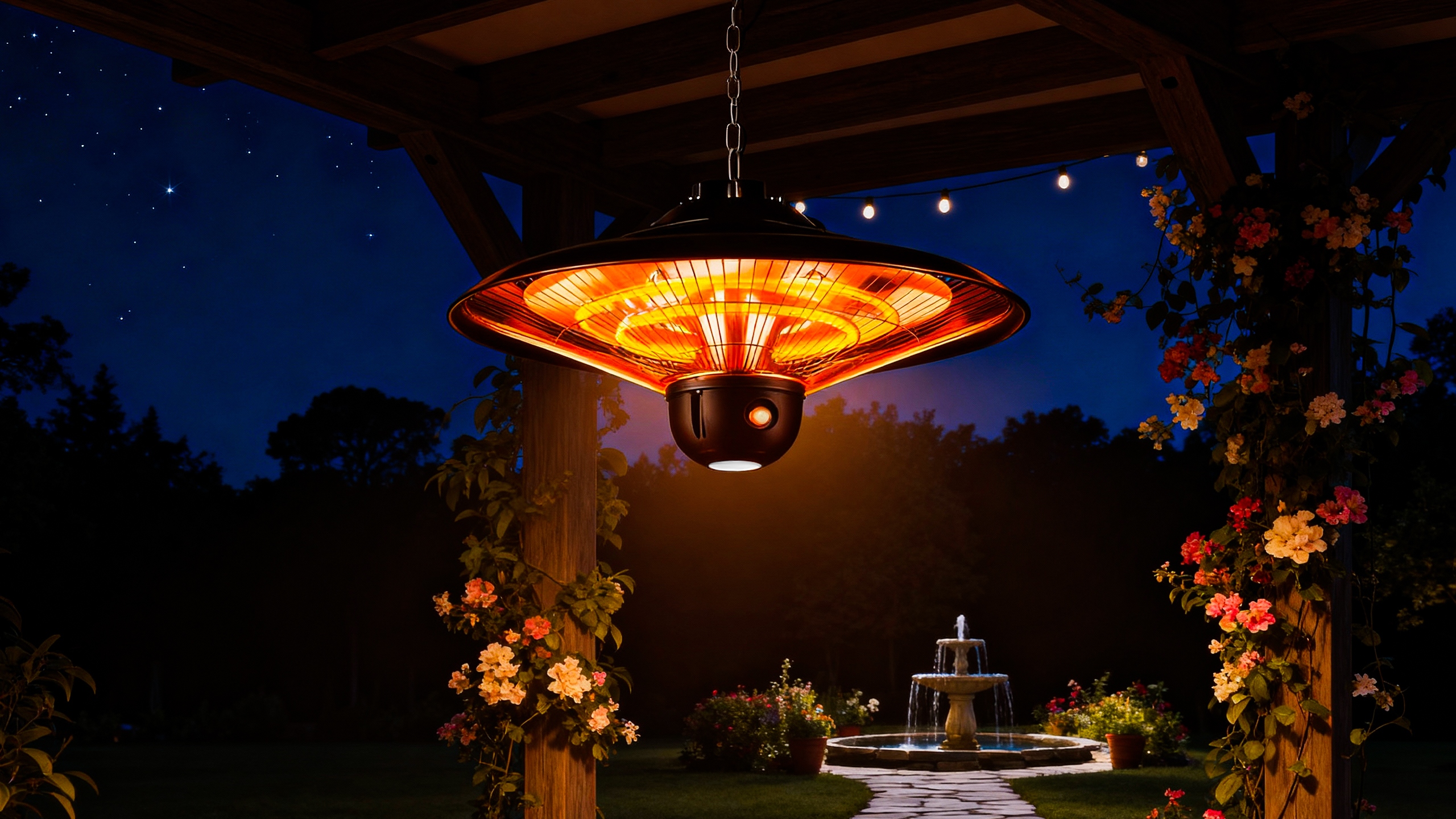 vIben SUNVEIL - promiennik sufitowy lampa grzewcza żarnik z pilotem na taras 2000W