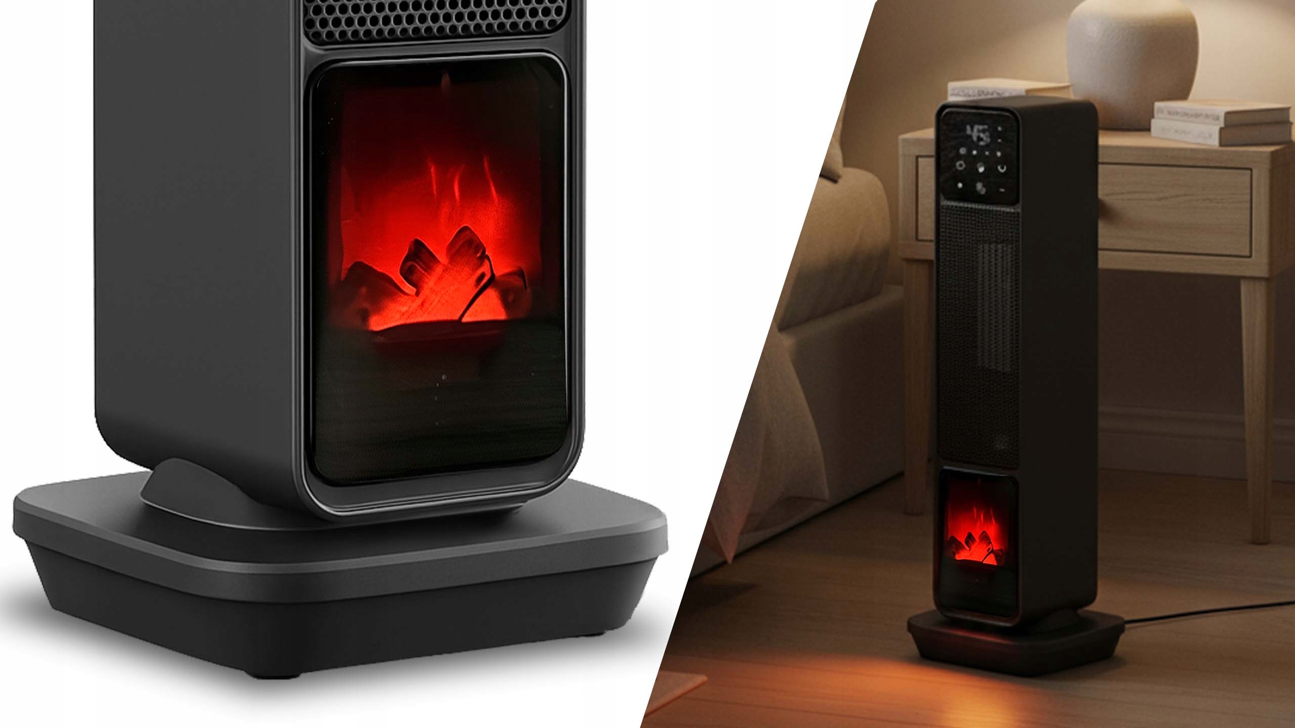 STAZER TURBOWARM – Termowentylator Kolumnowy, Grzejnik Elektryczny Kominek Farelka 2200W z Termostatem, Timerem i Pilotem