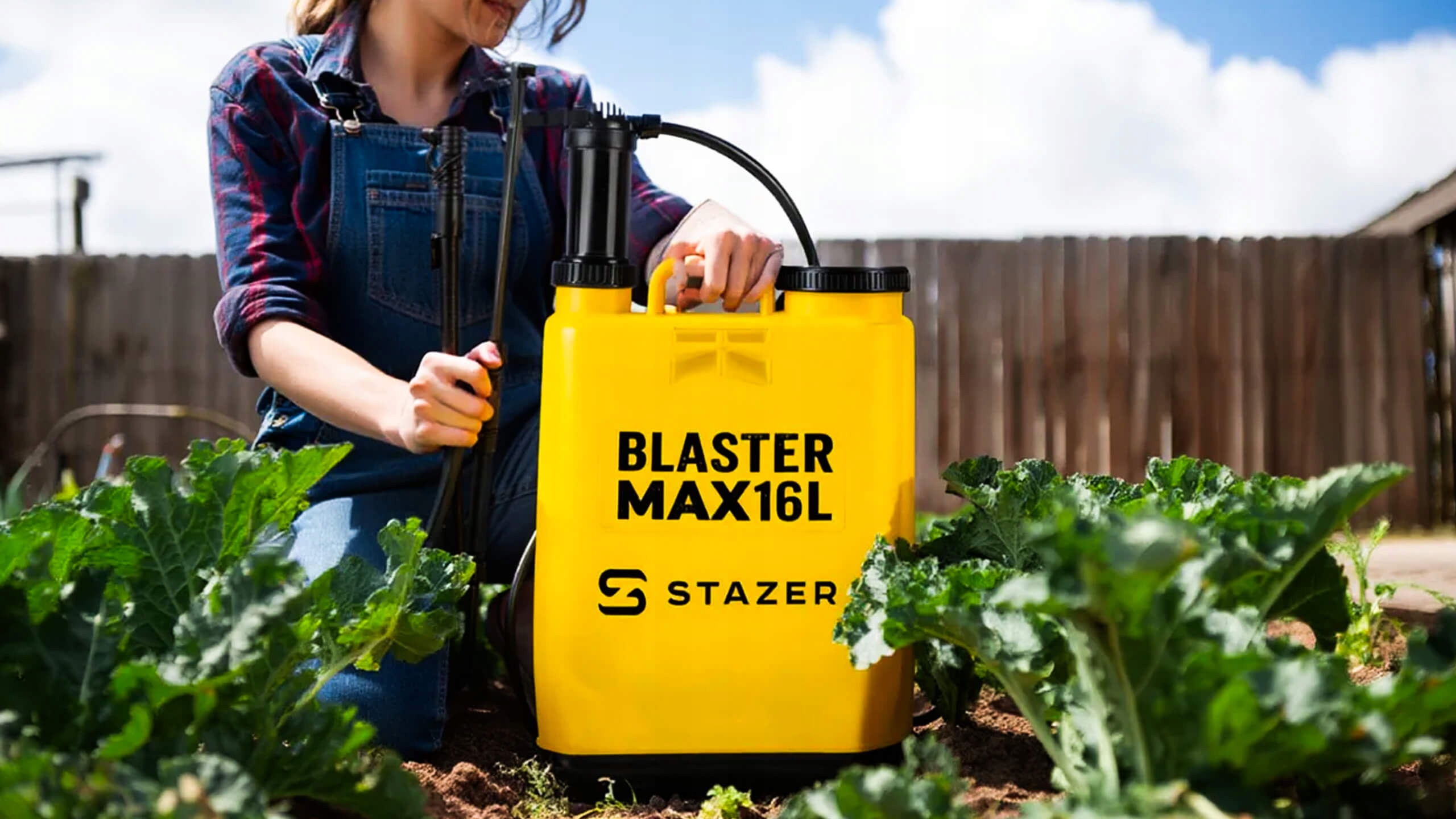 STAZER BLASTER MAX – Opryskiwacz Plecakowy Ciśnieniowy Ręczny Ogrodowy 16 l, Lanca Teleskopowa 46–80 cm