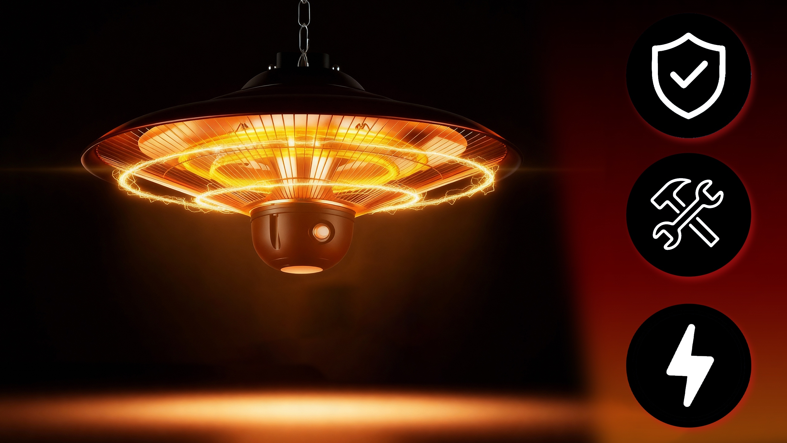 vIben SUNVEIL - promiennik sufitowy lampa grzewcza żarnik z pilotem na taras 2000W