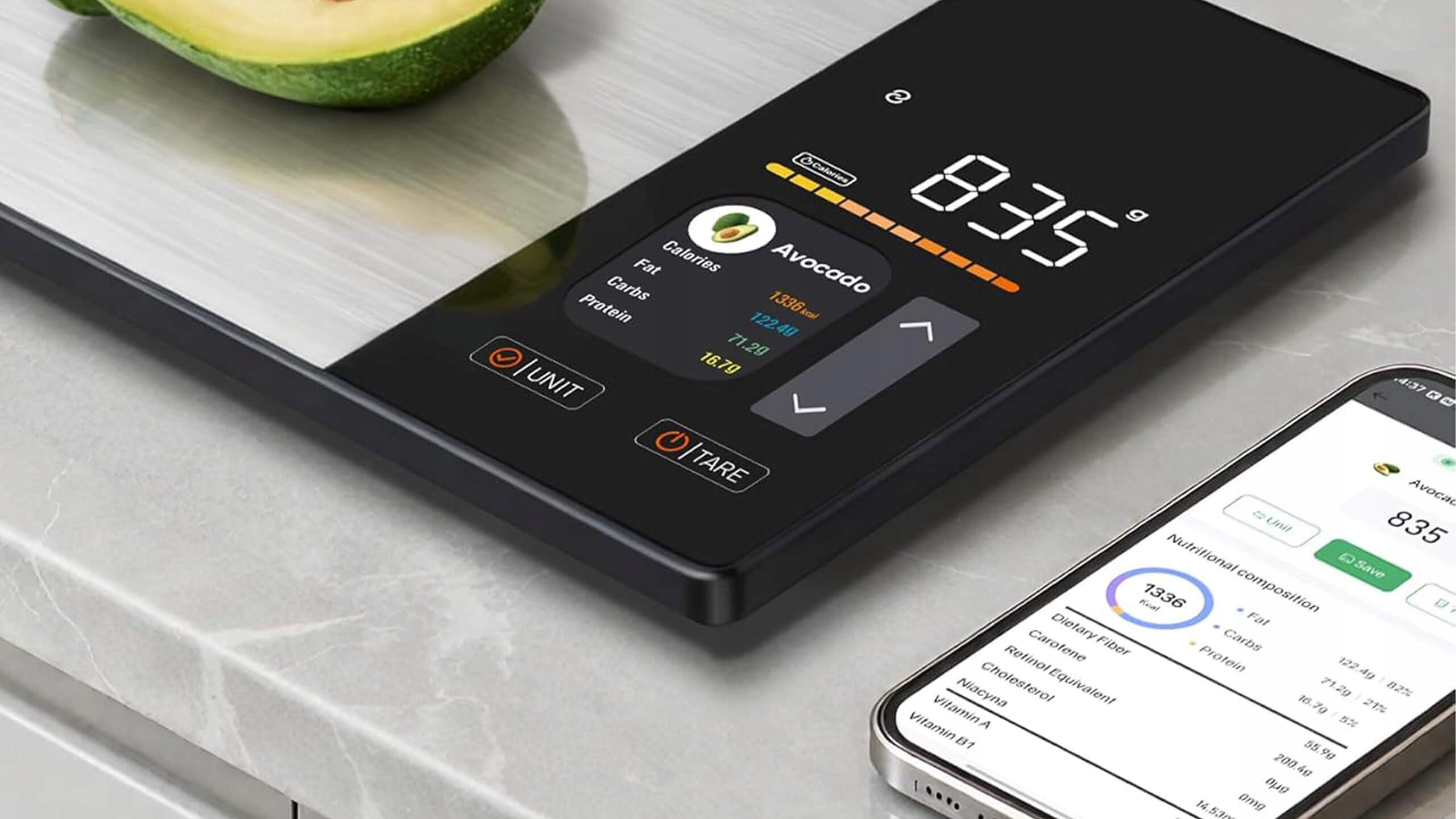 Waga kuchenna dietetyczna bluetooth z aplikacją na telefon 5kg/1g