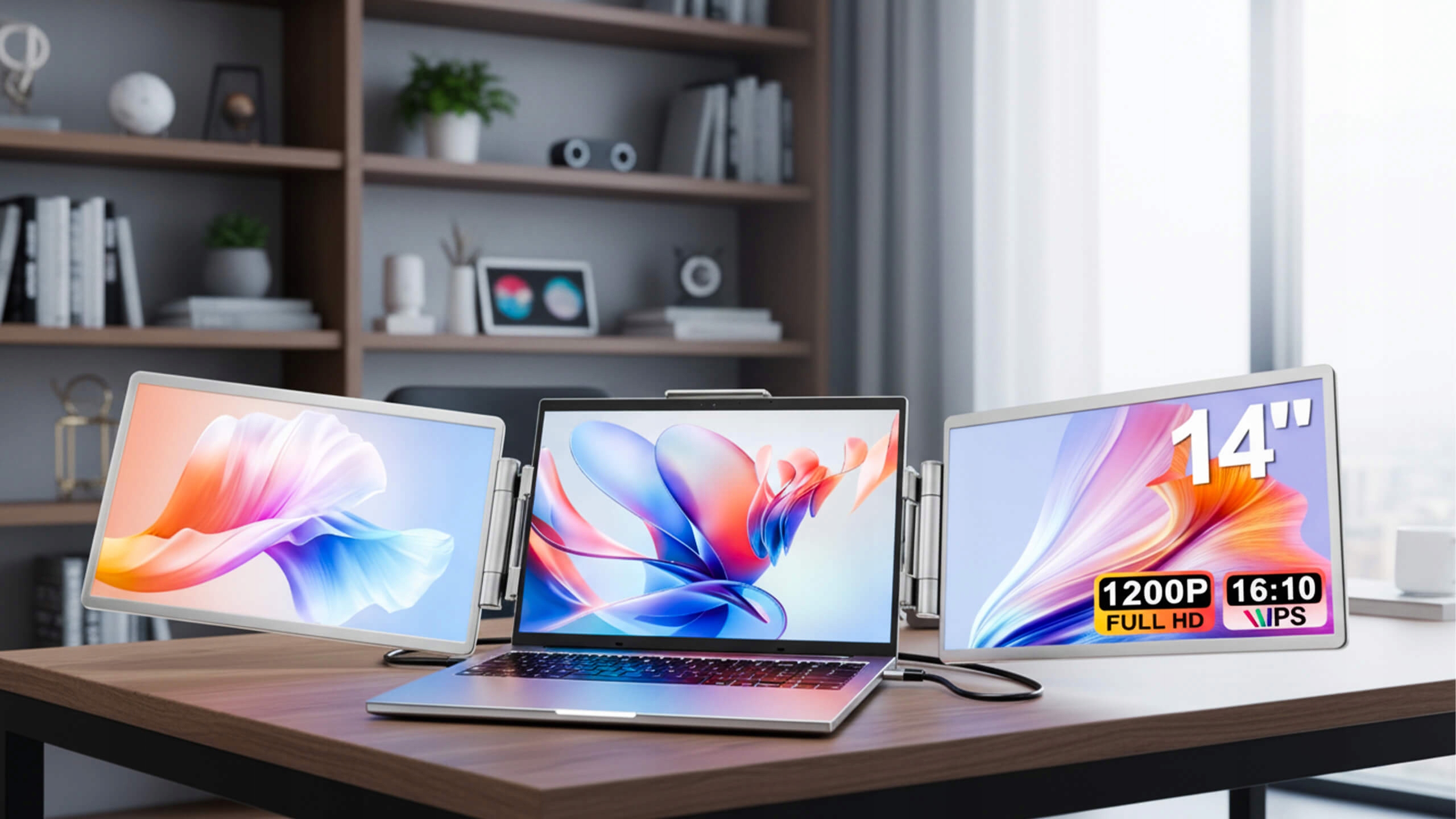 Podwójny monitor przenośny do laptopa 14" LCD IPS HDR WUXGA 1920 × 1200 60 Hz mini HDMI USB-C