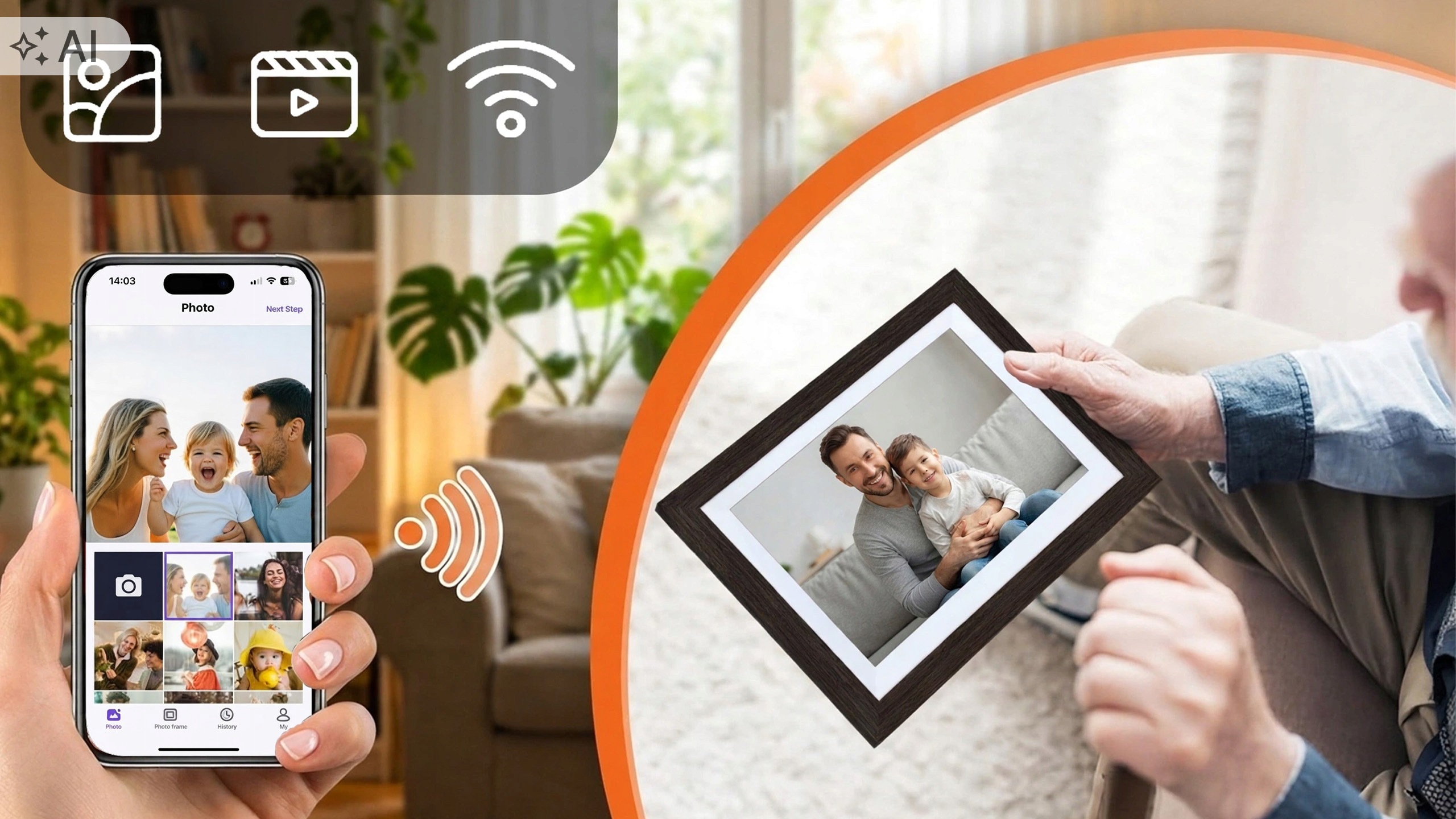 Ramka STAZER z Wi-Fi i aplikacją Uhale