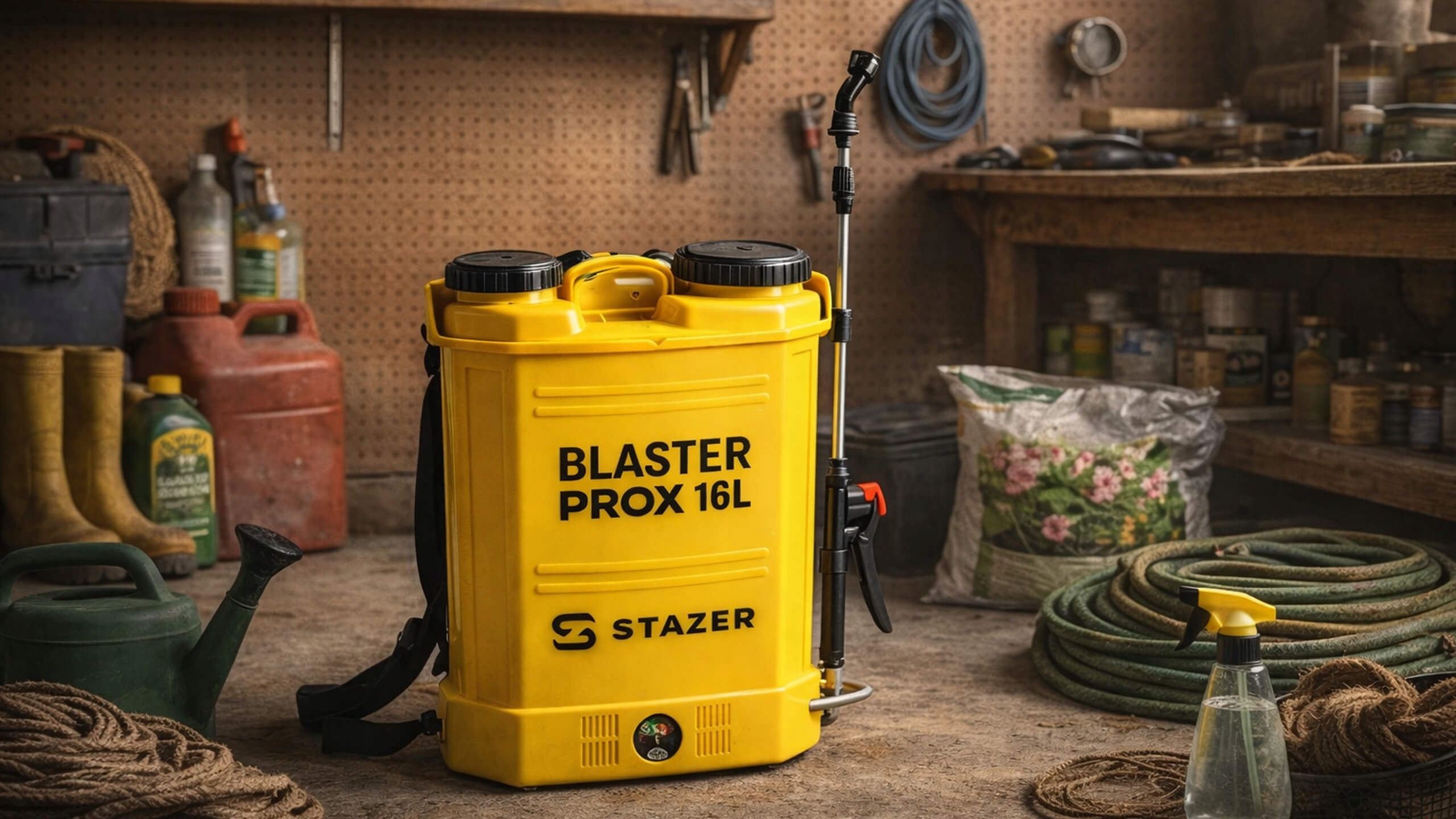 STAZER BLASTER ProX - opryskiwacz akumulatorowy plecakowy elektryczny ogrodowy 16 l, lanca 46-80 cm